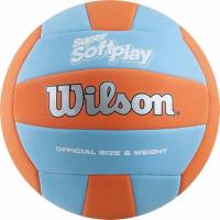 Мяч для волейбола WTH90119XB р.5 Wilson Super Soft Play оранжевый-бирюзовый