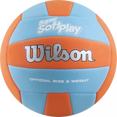 Мяч для волейбола WTH90119XB р.5 Wilson Super Soft Play оранжевый-бирюзовый