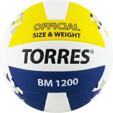 Мяч волейбольный TORRES BM1200 V42035 р.5 белый-синий-желтый
