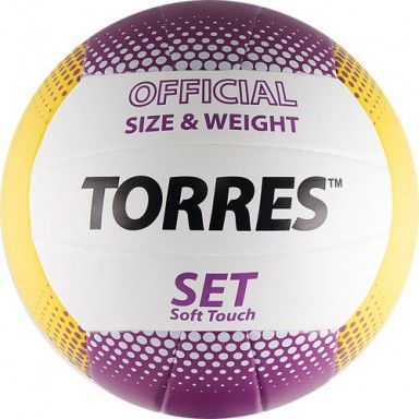 Мяч волейбольный Torres Set белый-фиолетовый-желтый