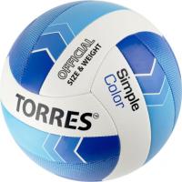 Мяч волейбольный Torres Simple Color V32115 синтетическая кожа белый-синий-голубой